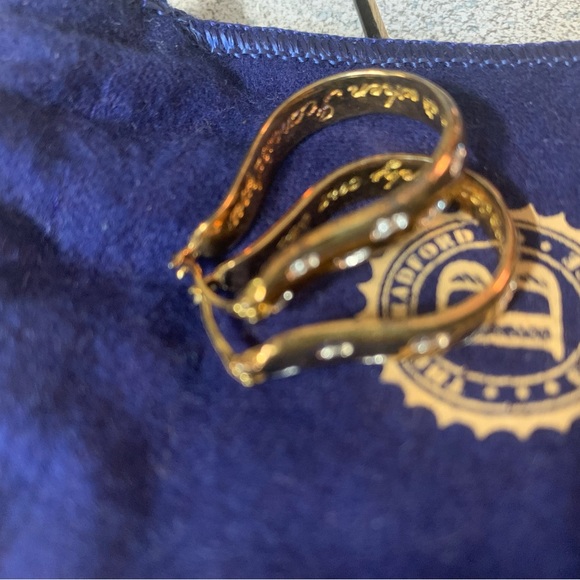 The Bradford Exchange Sterling Silver Diamond & Gold-plated Earrings! - Picture 2 of 3